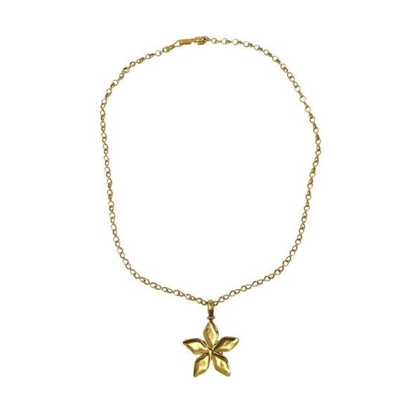 CHANEL Vintage 96P CC Metal Gold Star Floral Pendant Necklace Accessory [106209] - Picture 5 of 10